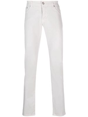 Moorer slim-fit cotton-blend jeans - Neutrals