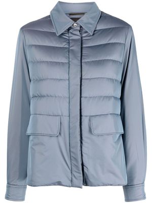 Moorer spread-collar quilted puffer jacket - Blue