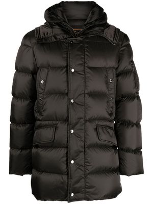 Moorer stand-up collar padded-design coat - Black