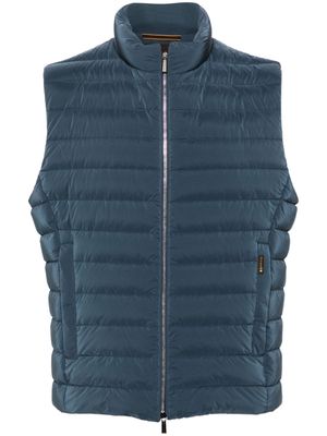 Moorer stand-up collar padded gilet - Blue