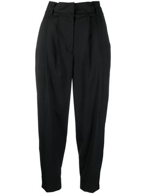Moorer tapered-leg cropped trousers - Black