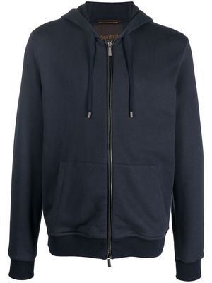 Moorer Taran zip-up hooded jacket - Blue