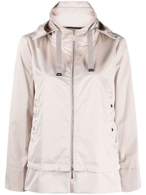 Moorer zip-up hooded coat - Neutrals