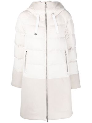 Moorer zip-up padded coat - Neutrals