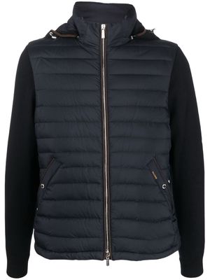 Moorer zip-up padded hooded jacket - Blue
