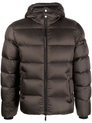 Moorer zip-up padded jacket - Brown