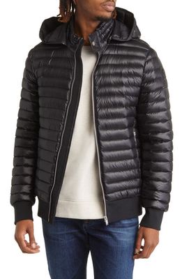 Moose Knuckles Air Down Recycled Nylon Puffer Jacket in Black