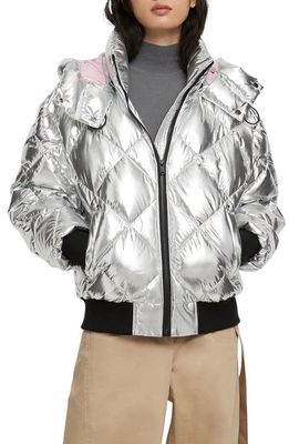 Moose Knuckles Bankhead Metallic Water Repellent 800 Fill Power Down Puffer Jacket in Silver