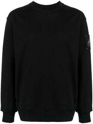 Moose Knuckles Brooklyn logo plaque cotton sweatshirt - Black