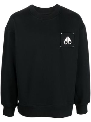 Moose Knuckles chest logo-patch detail sweatshirt - Black