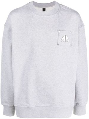 Moose Knuckles chest logo-patch detail sweatshirt - Grey