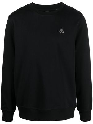 Moose Knuckles chest logo-plaque detail sweatshirt - Black