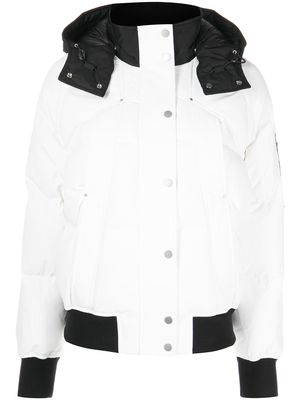 Moose Knuckles Cloud logo-patch puffer jacket - White
