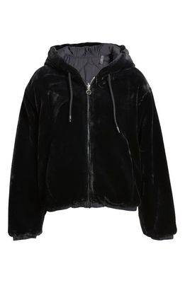 Moose Knuckles Eaton Bunny Quilted Faux Fur Reversible Jacket in Black