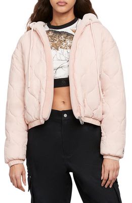 Moose Knuckles Eaton Bunny Quilted Faux Fur Reversible Jacket in Dusty Rose
