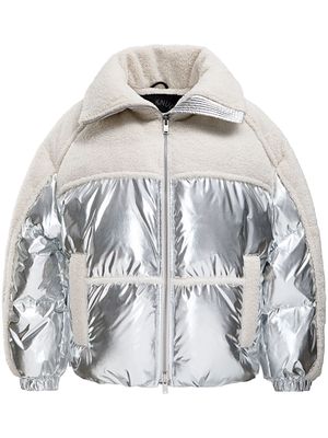 Moose Knuckles Elmira panelled puffer jacket - Silver