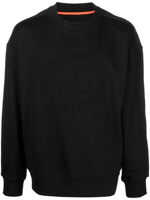 Moose Knuckles embossed-logo long-sleeve sweatshirt - Black