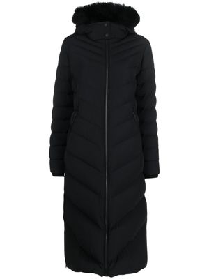 Moose Knuckles faux-fur hooded padded coat - Black