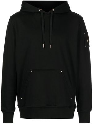 Moose Knuckles gold-detail cotton hoodie - Black