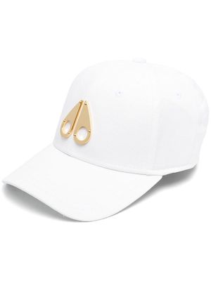 Moose Knuckles gold-tone logo baseball cap - White