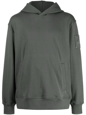 Moose Knuckles Hartsfield logo-plaque cotton hoodie - Grey