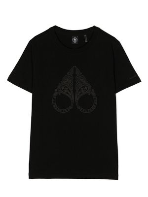 Moose Knuckles Kids Plaxton short-sleeve cotton T-shirt - Black