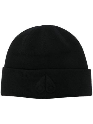 Moose Knuckles knitted beanie hat - Black