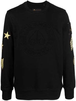 Moose Knuckles logo-embossed cotton sweatshirt - Black
