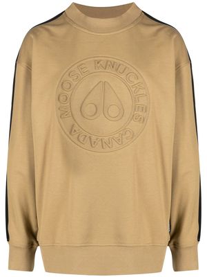 Moose Knuckles logo-embossed side-stripe sweatshirt - Green