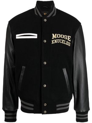 Moose Knuckles logo-embroidered bomber jacket - Grey
