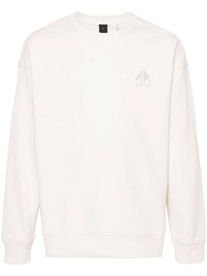 Moose Knuckles logo-embroidered cotton jumper - Neutrals