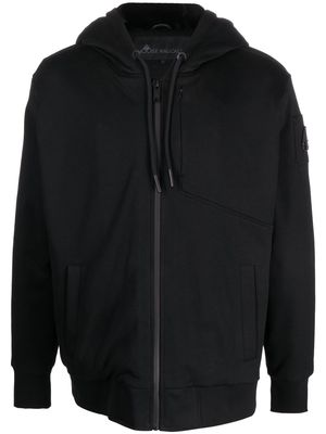 Moose Knuckles logo-embroidered zip-up hoodie - Black