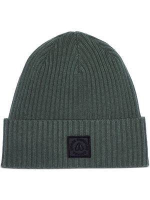 Moose Knuckles logo-patch cotton beanie - Green