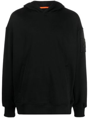 Moose Knuckles logo-patch cotton hoodie - Black