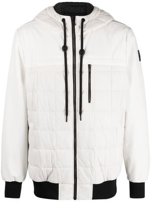 Moose Knuckles logo-patch hooded padded jacket - White