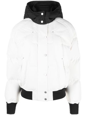 Moose Knuckles logo-patch puffer jacket - White