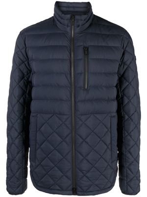 Moose Knuckles logo-patch quilted jacket - Blue