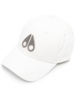 Moose Knuckles logo-plaque cotton cap - White