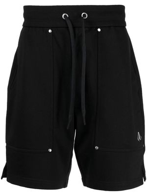 Moose Knuckles logo-plaque cotton shorts - Black