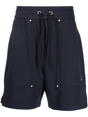 Moose Knuckles logo-plaque cotton shorts - Blue