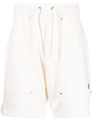 Moose Knuckles logo-plaque cotton shorts - White