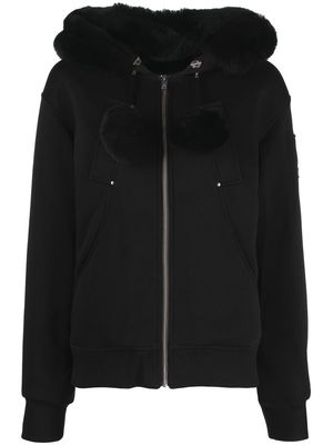 Moose Knuckles logo-plaque zip-up jacket - Black