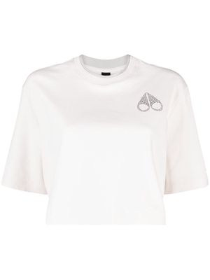 Moose Knuckles logo-print cropped cotton T-shirt - Neutrals