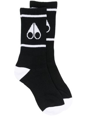 Moose Knuckles logo-print ribbed socks - Black