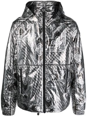 Moose Knuckles metallic-effect printed raincoat - Silver