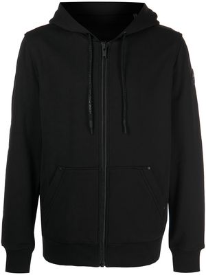 Moose Knuckles padded-panel zip-up hoodie - Black