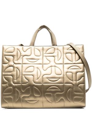 Moose Knuckles quilted-logo tote bag - Gold
