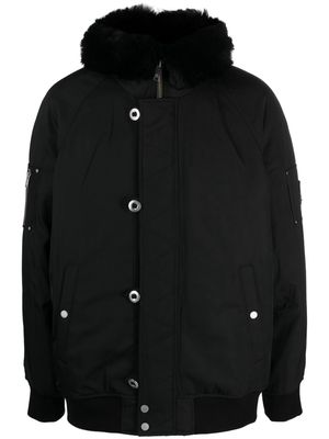 Moose Knuckles shearling-hoodie padded jacket - Black