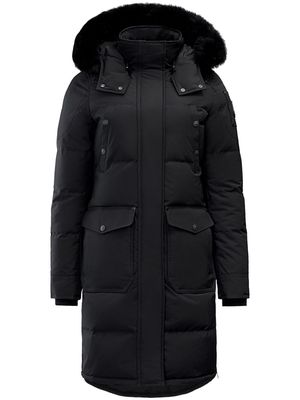 Moose Knuckles shearling-trim hooded parka coat - Black