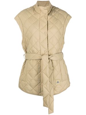 Moose Knuckles St Clair belted quilted gilet - Neutrals